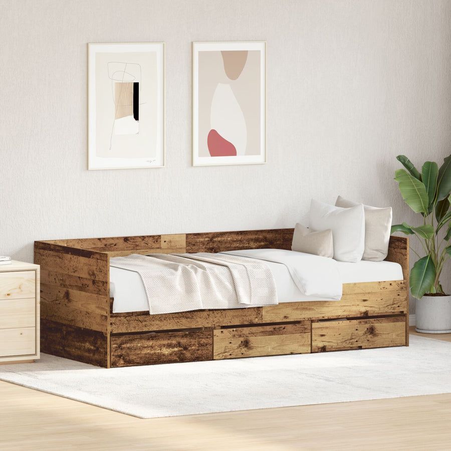 Rustiek Dagbed Gelaagd Hout Duurzaam Oud hout 90 x 200 cm