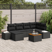 Tuinset 7-delig polyrattan zwart