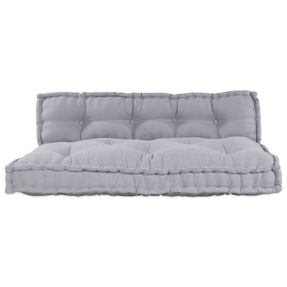 Pallet Sofa Kussen Met Rugsteun Stof Grijs 2x kussens