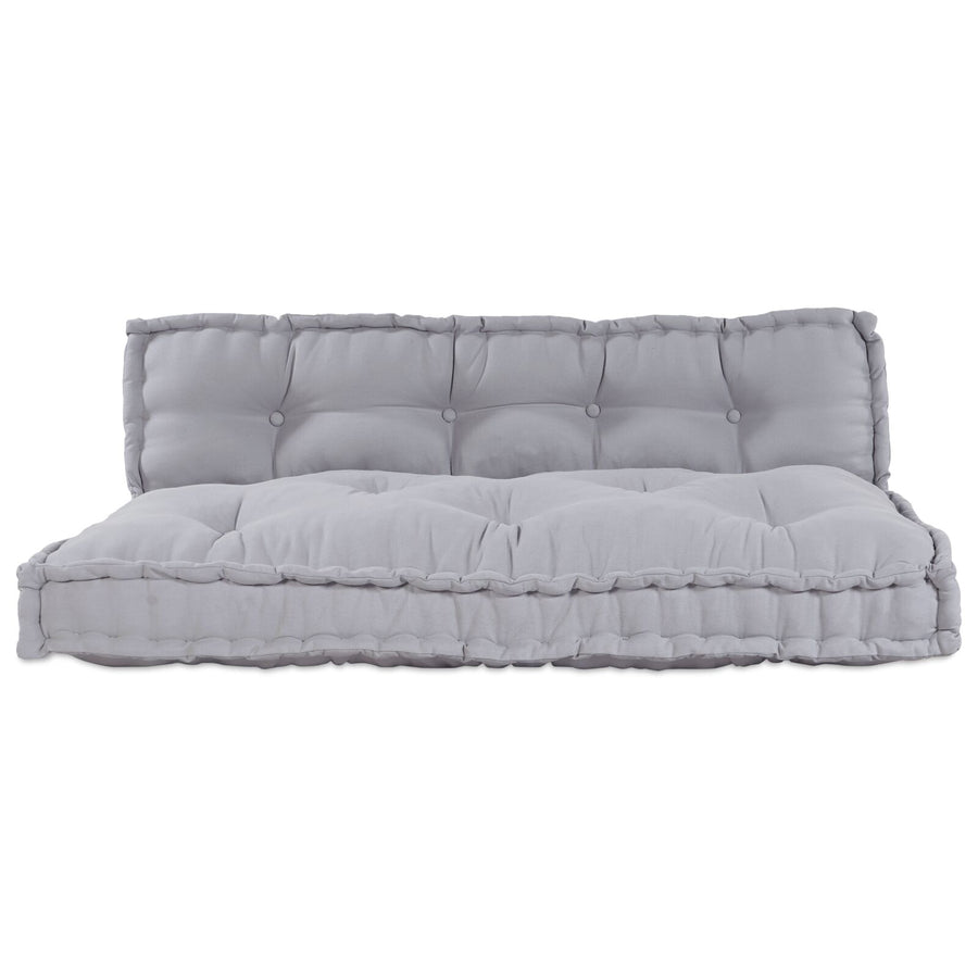 Pallet Sofa Kussen Met Rugsteun Stof Grijs 2x kussens