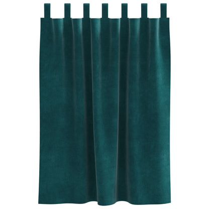 Zwarte Uithanggordijnen Met Lus 2 Stuks Fluweel Donkergroen 140 x 140 cm met ophanglussen