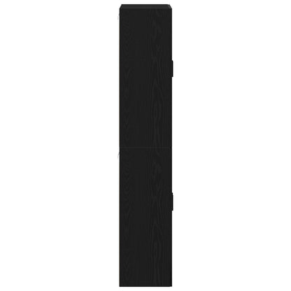 Kasten 2 Stuks Zwart Eiken 69,5X34X180 Cm Bewerkt Hout