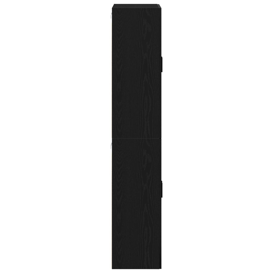 Kasten 2 Stuks Zwart Eiken 69,5X34X180 Cm Bewerkt Hout