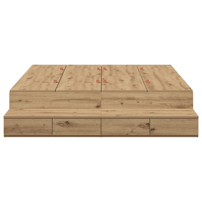 Opbergbedframe Artisan Eiken Bewerkt Hout 236,5 X 150 X 31,5 Cm Artisanaal Eiken