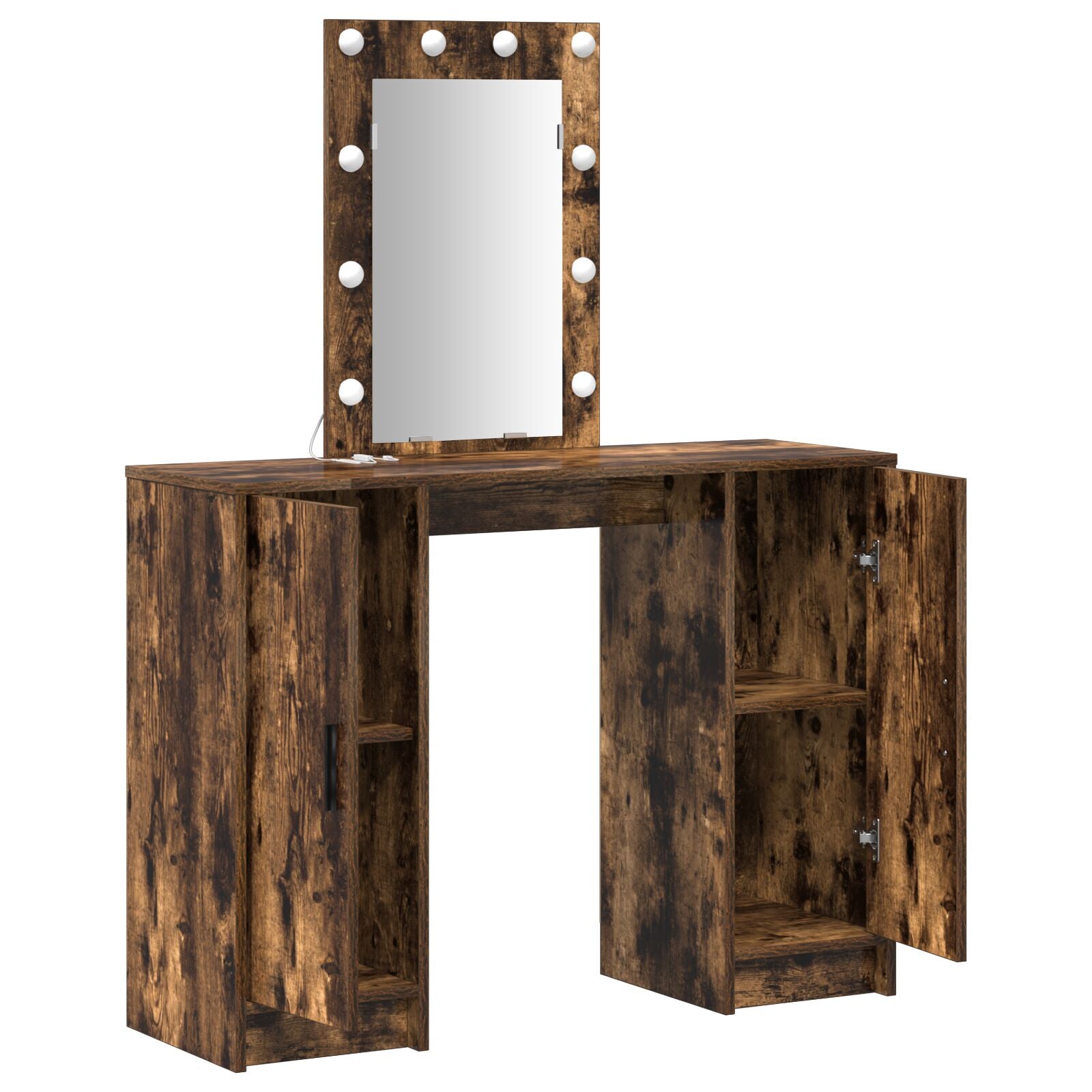 Kaptafel Met Led Verlichting 102X33X135 Cm Gerookt eiken