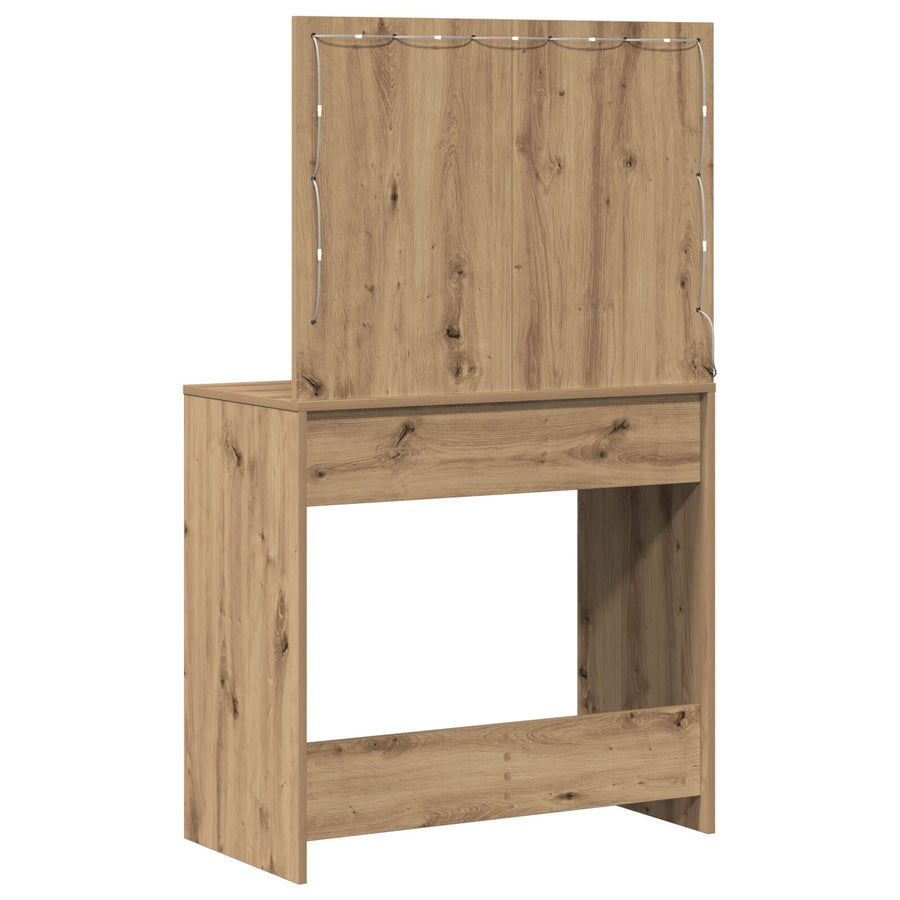 Kaptafel Met Led Verlichting Ambachtelijk eiken 78,5 x 41 x 135 cm