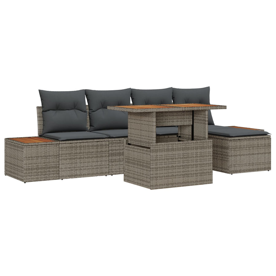 Tuin Sofa Set Set Van 6 Grijs