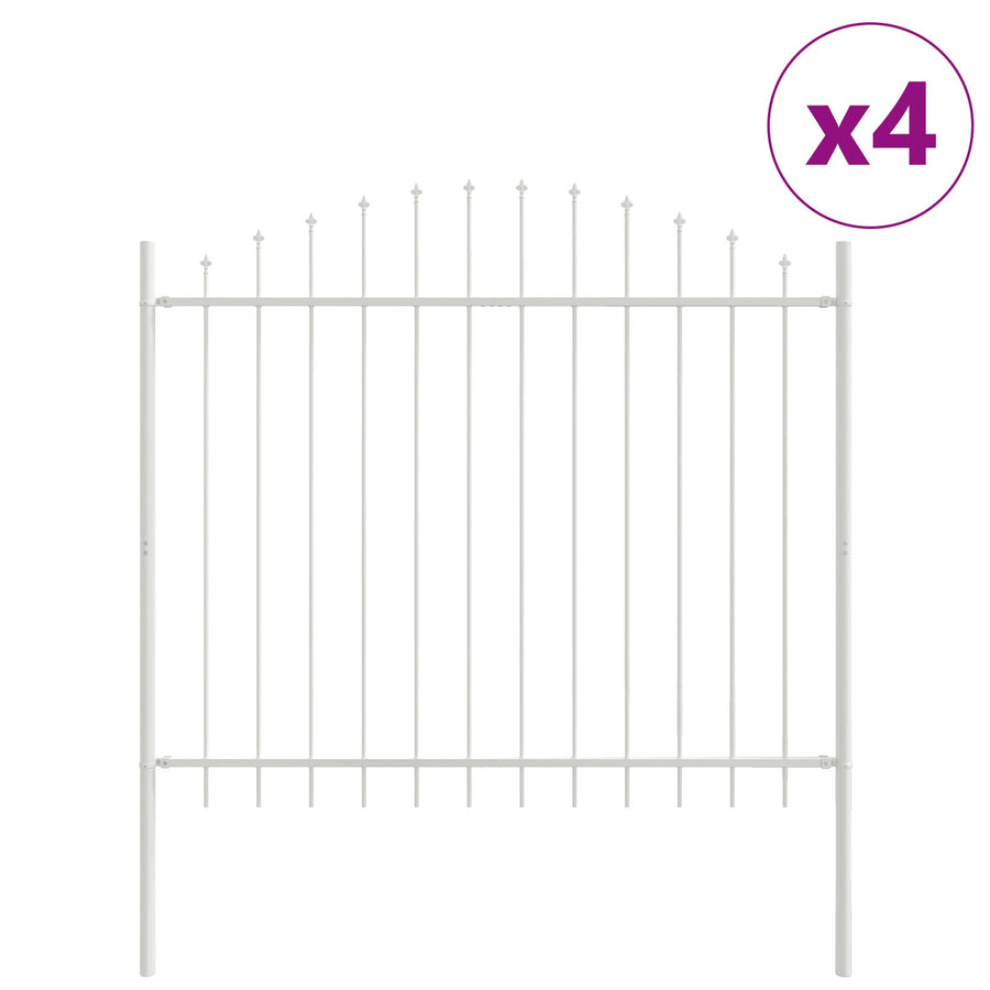 Tuinschutting Met Hoepeltop 6,8X1,25 M Staal Wit 6.8 m 100-125 cm