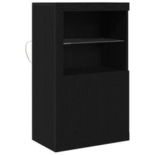 Dressoir Met Led-Verlichting 60,5X37X100 Cm Zwart eiken