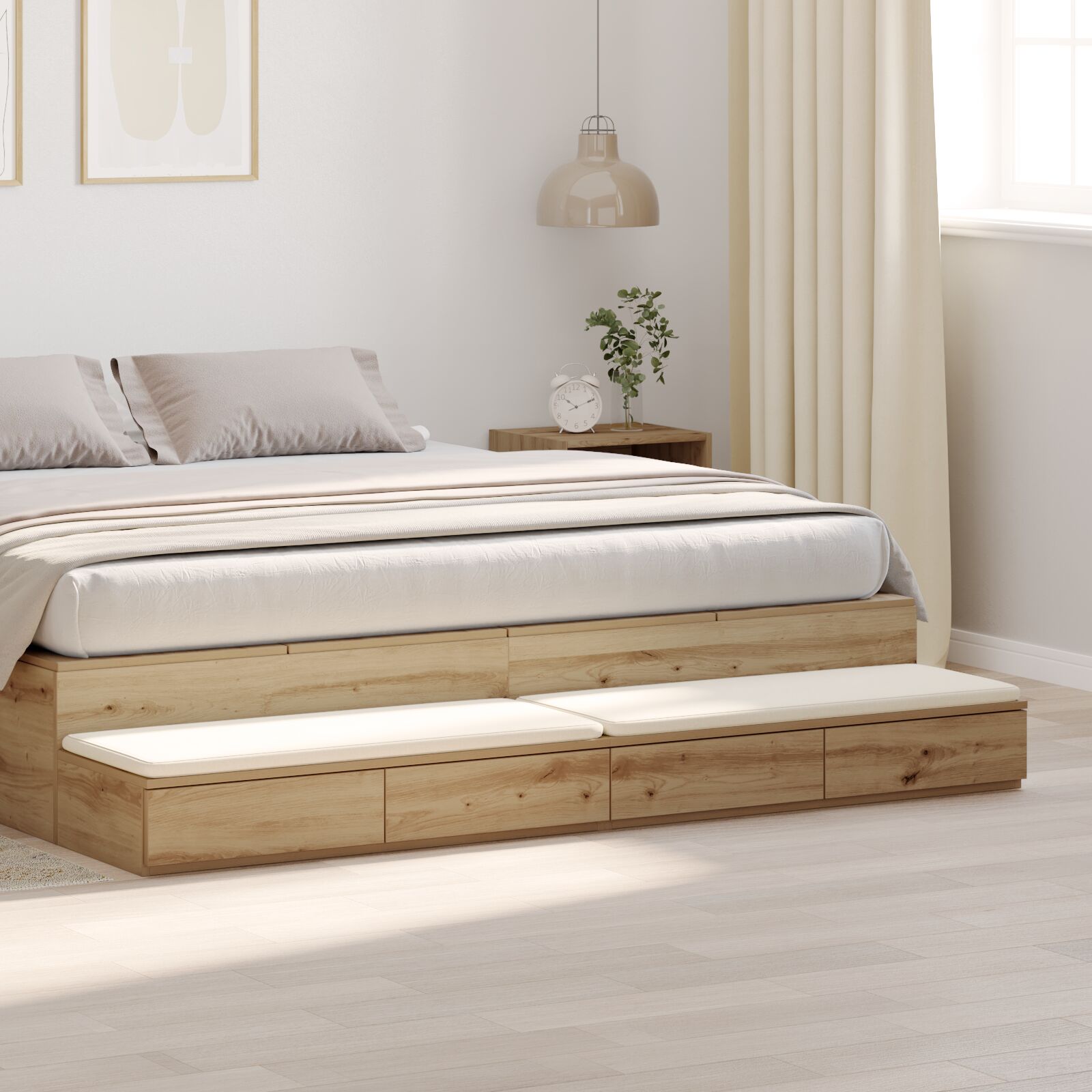 Bed Lades Engineered Hout Artisan eiken 200 x 36.5 x 16.5 cm