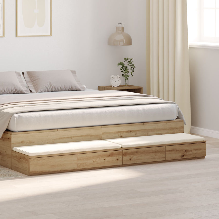 Bed Lades Engineered Hout Artisan eiken 200 x 36.5 x 16.5 cm