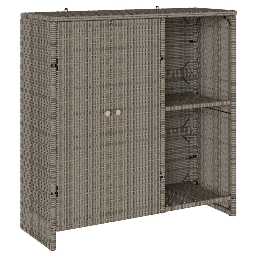 Opbergkast 100X36X102 Cm Rattan Grijs