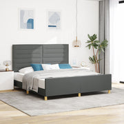 Bedframe 180x200 cm donkergrijs stof