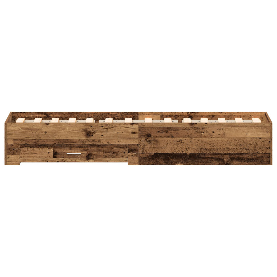 Bed Frame Oude Hout 90X200 Cm Engineered Hout Ambachtelijk Eiken