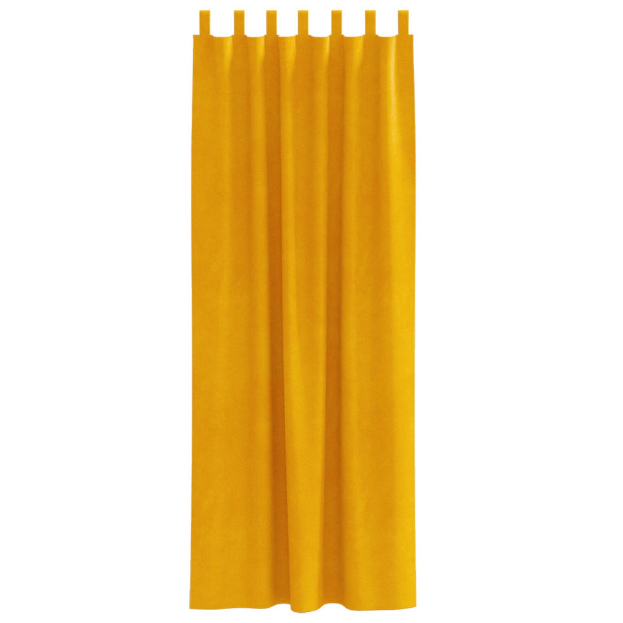 Blackout Gordijnen 2 Stuks Fluweel Mosterdgeel 140 x 245 cm met hanglussen