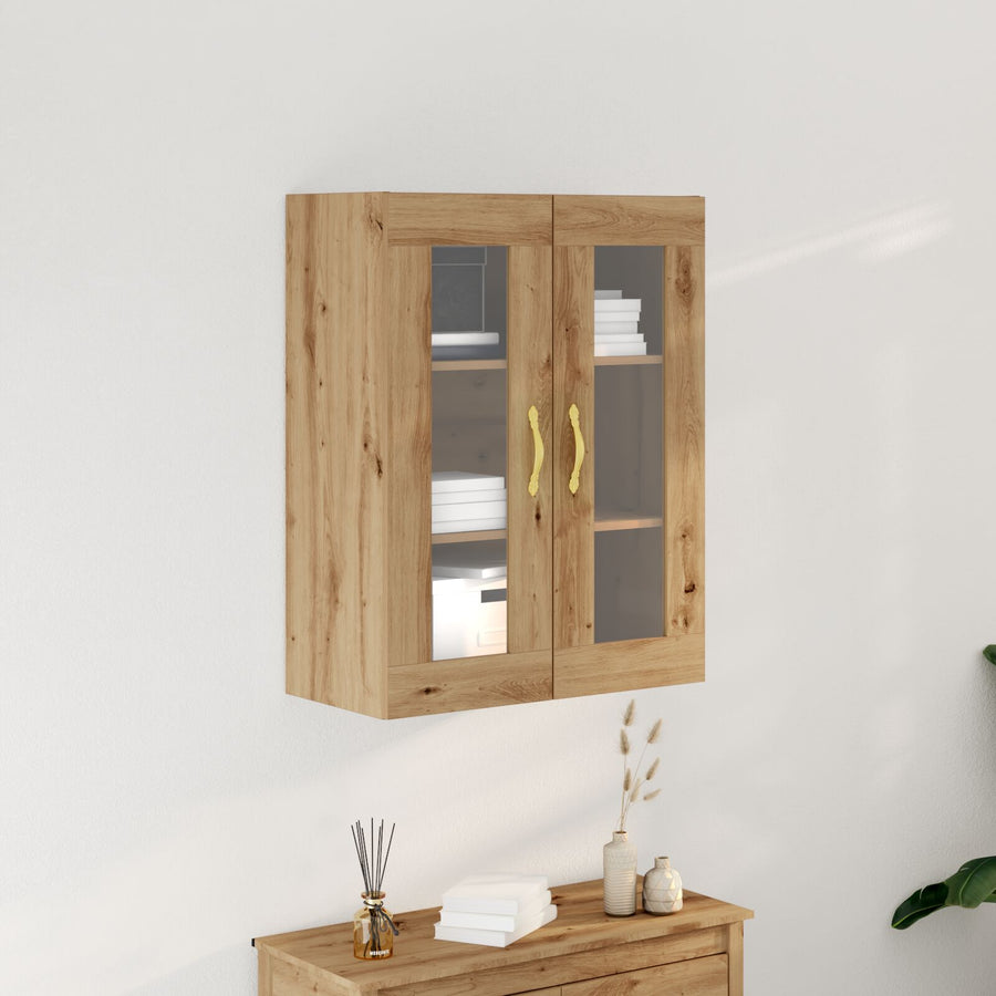 Wandkast Met Glazen Deuren Artisan Eiken 69,5X34X90 Cm