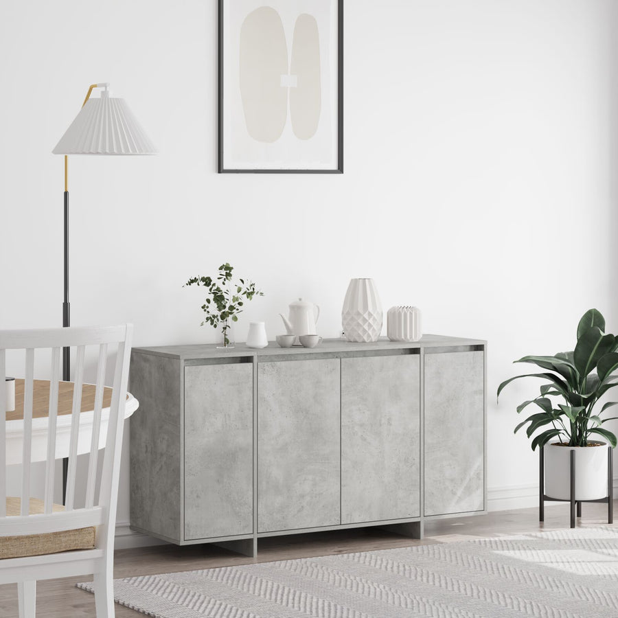 Beton Grijs Dressoir Beton Grijs Bewerkt Hout 135 X 41 X 75 Cm