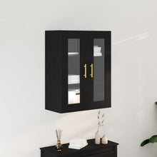 Wandkast Met Glazen Deuren Zwart Eiken 69,5X34X90 Cm
