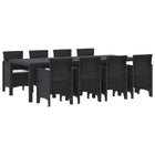 Eetset tuin 9-delig antraciet poly rattan