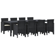 Eetset tuin 9-delig antraciet poly rattan