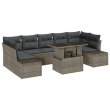 Tuin Sofa Set Set Van 8 Grijs En Beige Poly Rattan En Metalen Frame