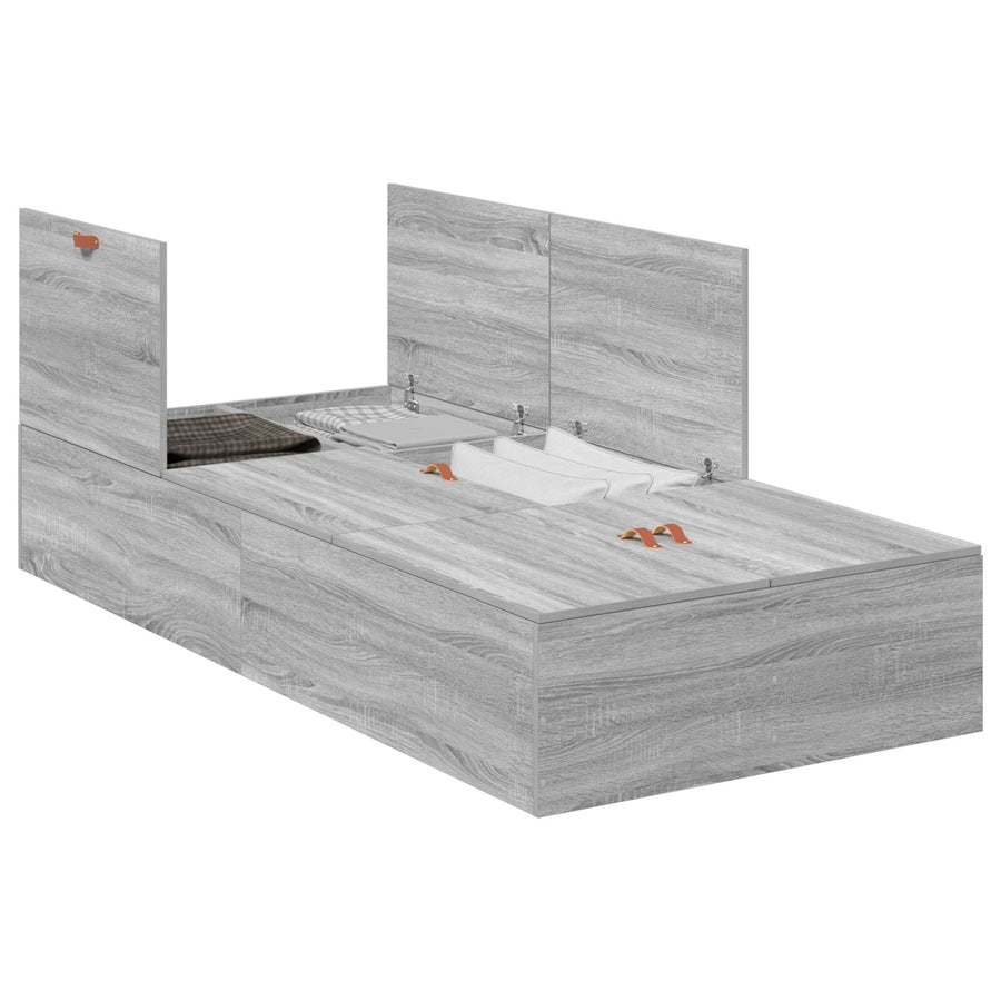 Opbergbedframe Grijs Sonoma 80 x 200 cm