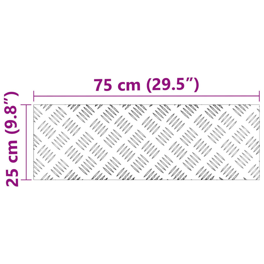 Aluminium Checkerplaten 4 Pcs Antislip 75X25 Cm 75 x 25 x 0.3 cm Rechthoekig