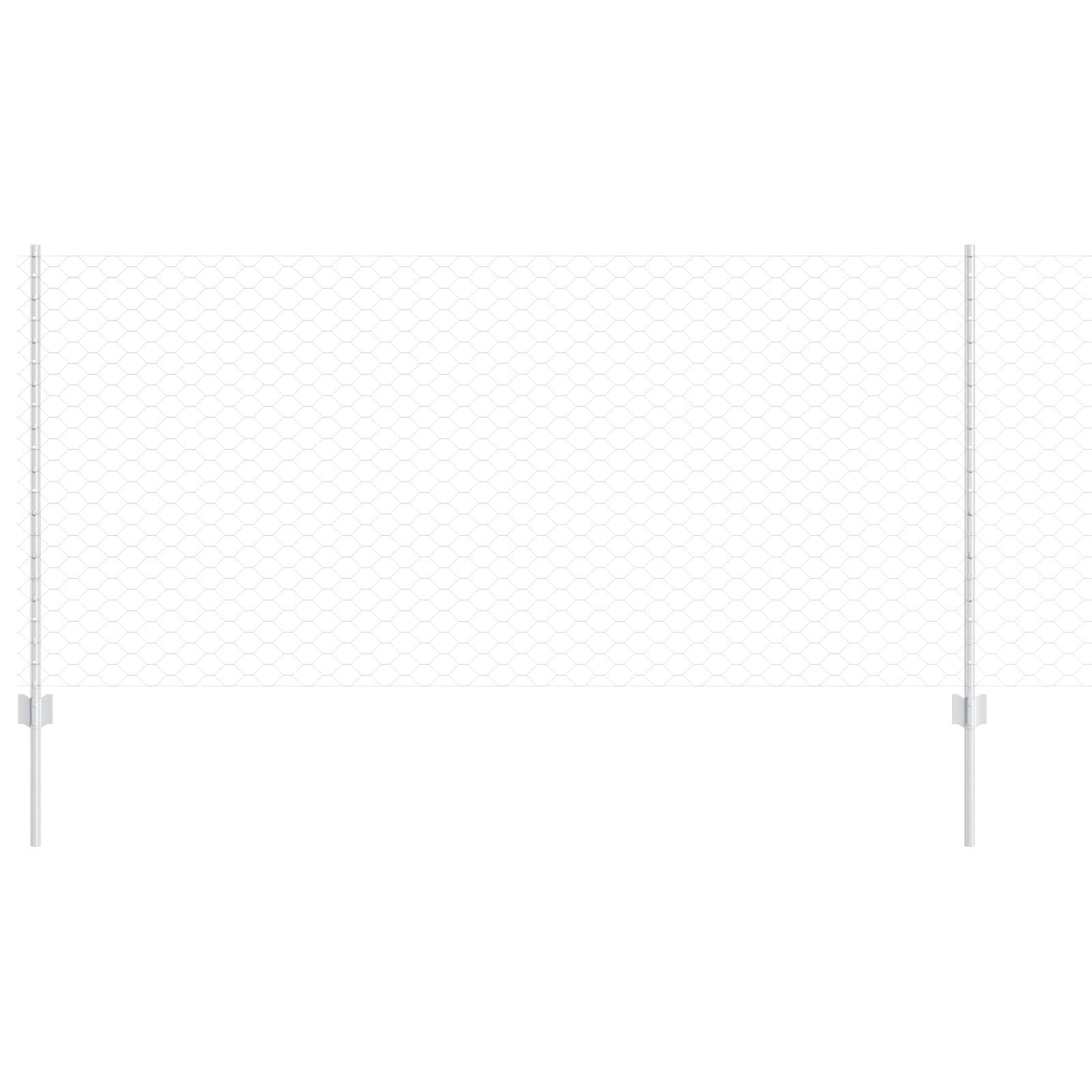 Fence Posts 10 Pcs U-Channel 100 Cm Gegalvaniseerd Staal,  Hexagon Fence 1X10 M Gegalvaniseerd Staal
