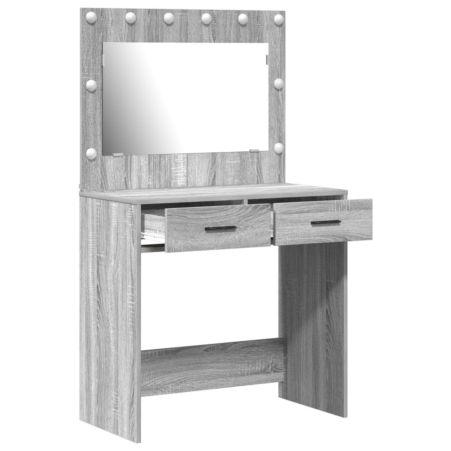 Dressing Tafel Met Led Verlichting 78,5X41X135 Cm Grijze sonoma 78.5 x 41 x 135 cm