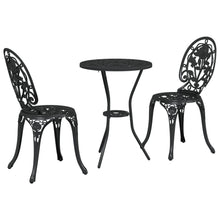3-Delig Tuin Bistro Set Giet铝 Zwart