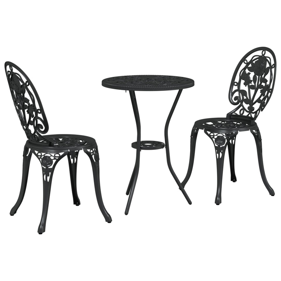 3-Delig Tuin Bistro Set Giet铝 Zwart