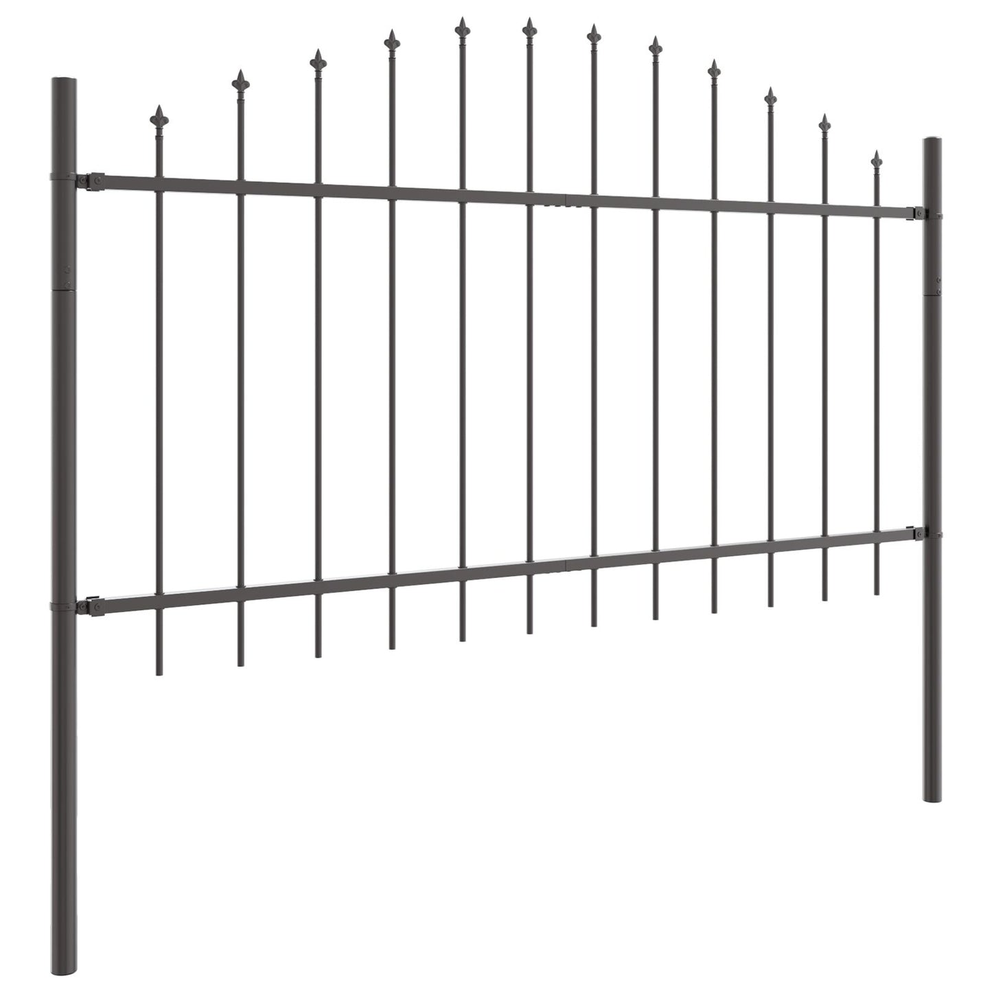 Tuinschutting Met Hoektop 11,9X1 M Staal Grijs 11.9 m 75-100 cm