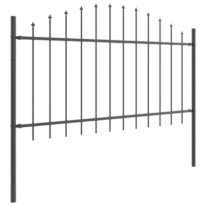Tuinschutting Met Hoektop 11,9X1 M Staal Grijs 11.9 m 75-100 cm