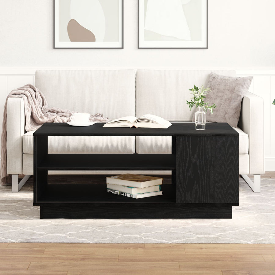 Zwart Eikenhouten Salontafel 102X55X43 Cm Gemaakt Van Engineered Wood