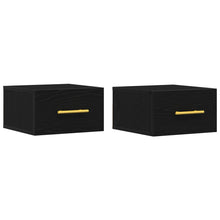 Nachtkastjes 2 Stuks Wandgemonteerd Zwart Eiken 35X35X20 Cm Zwart Eiken