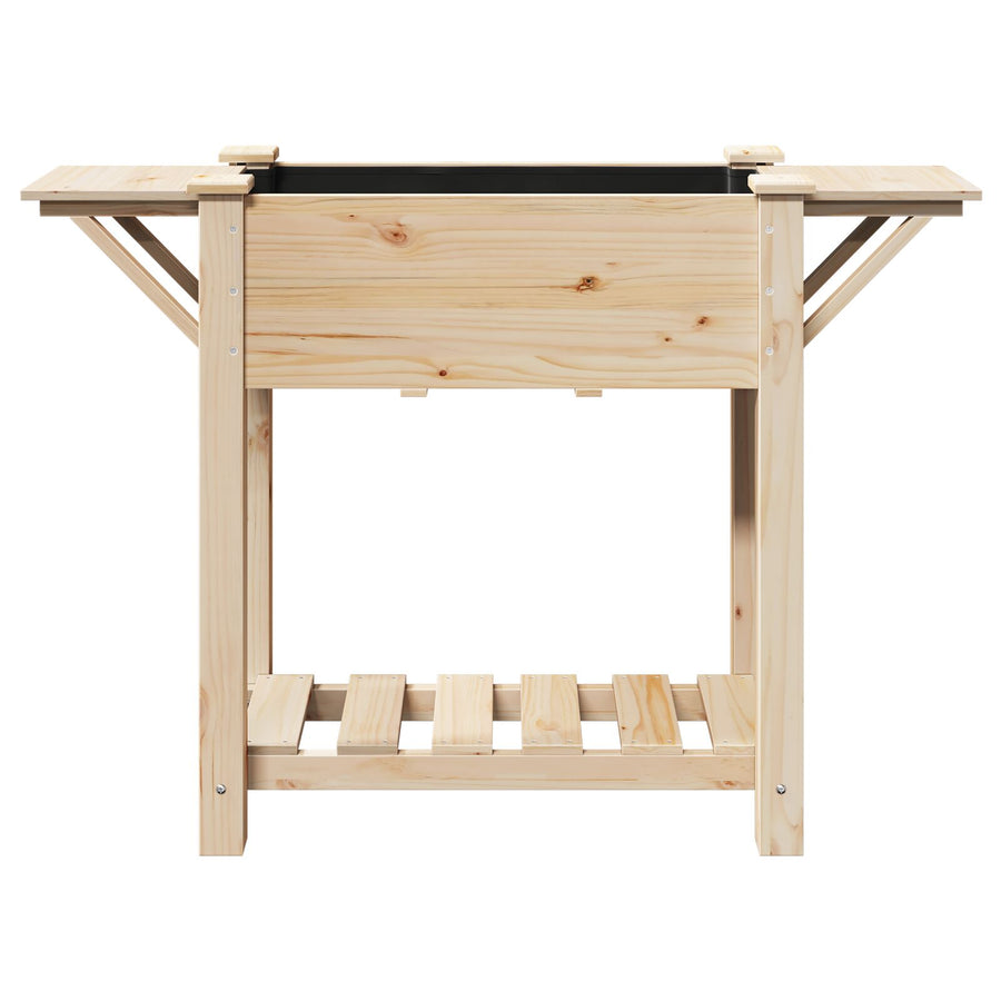 Tuinplanter Met Planken 111X37X76 Cm Massief Vurenhout 111 x 37 x 76.5 cm