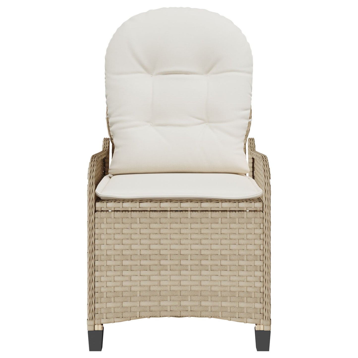 Relaxstoel Met Kussen Poly Rattan Beige