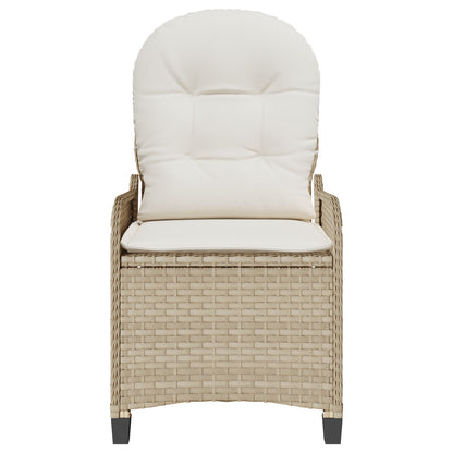 Relaxstoel Met Kussen Poly Rattan Beige