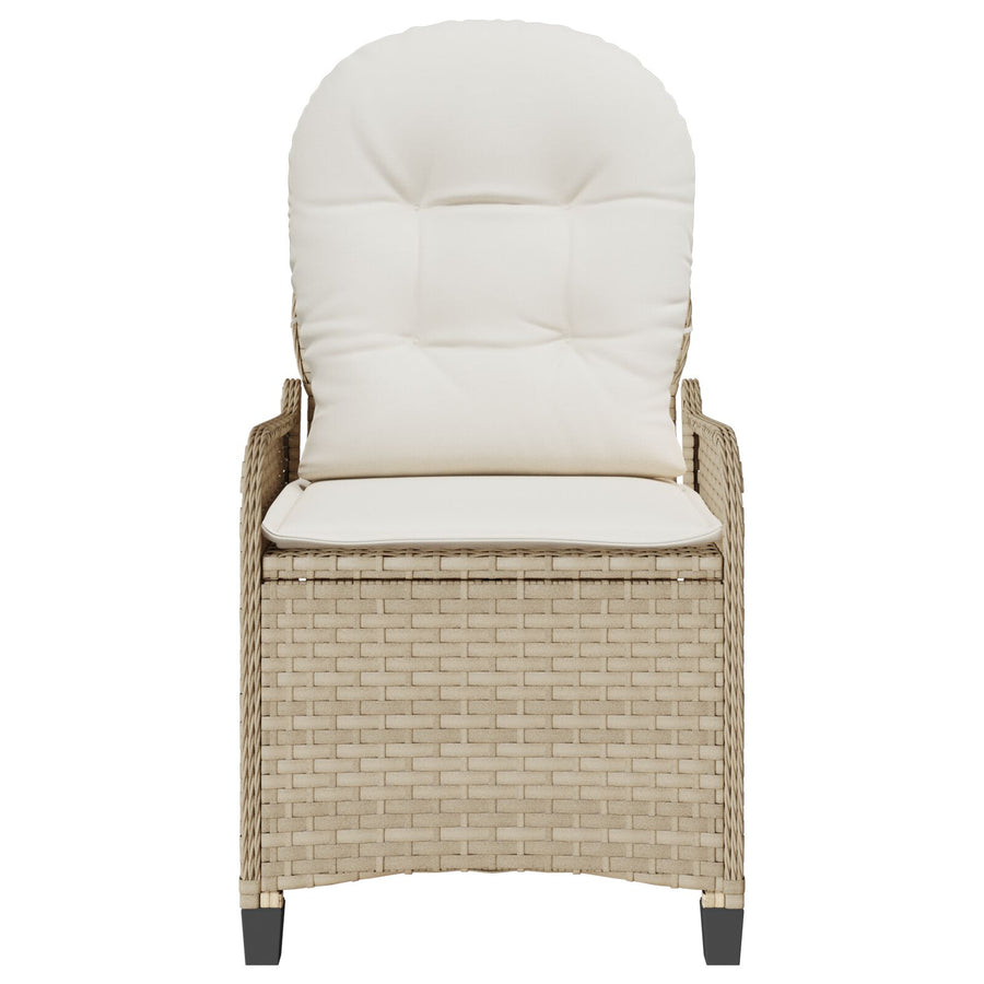 Relaxstoel Met Kussen Poly Rattan Beige