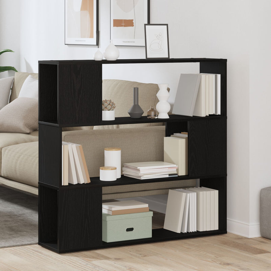 Boekenkast Gemaakt Van Hout Zwart Eiken 100 x 24 x 94 cm