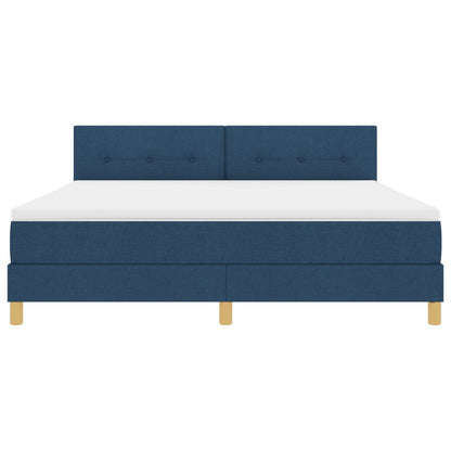 Boxspringbed Met Matras Blauw 180X200 Cm Stof Crème