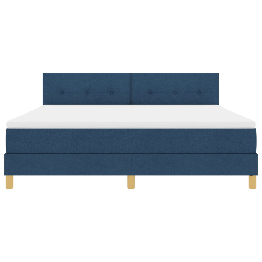 Boxspringbed Met Matras Blauw 180X200 Cm Stof Crème