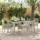 Tuin eettafelset poly rattan lichtgrijs 4-zitter