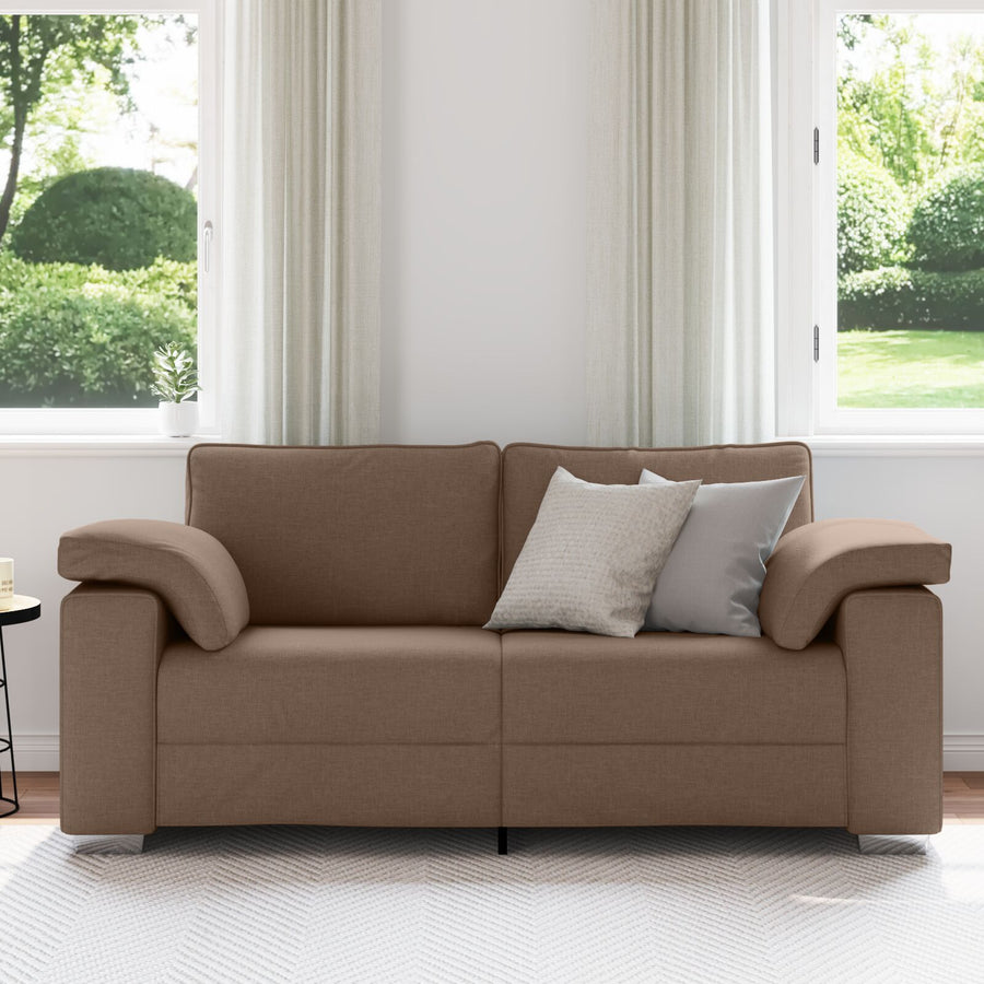 Bank Polyester Middelgroot Afneembare Hoezen 3-Zits Bank Bruin 140 cm