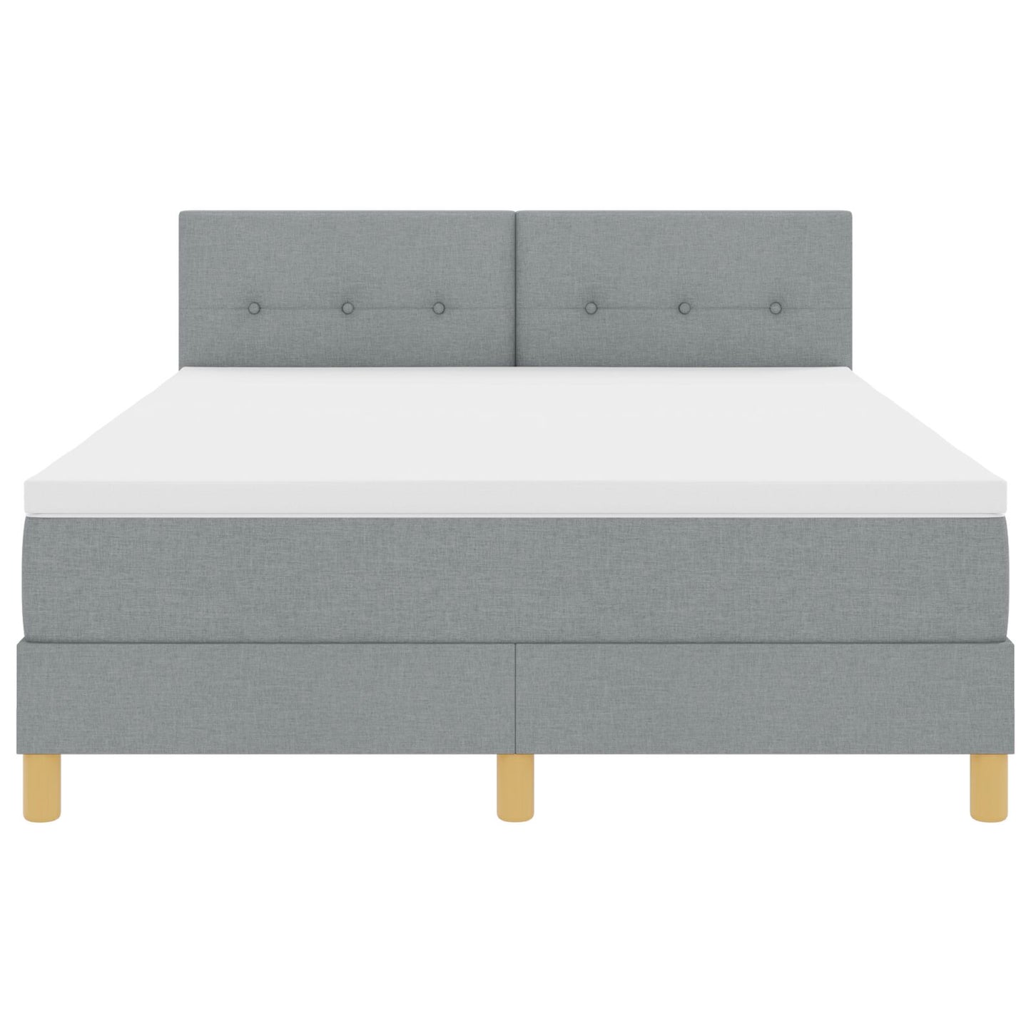 Boxspring Bed Met Matras Stof Lichtgrijs 160 x 200 cm Knopen tufted