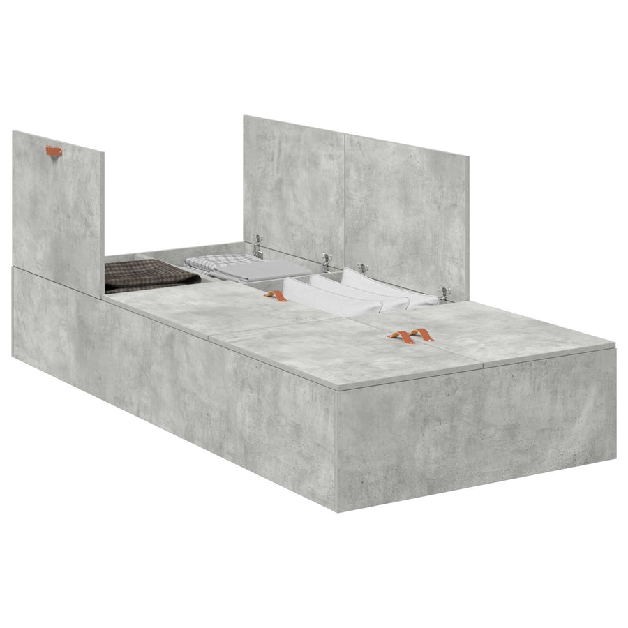 Bedframe Beton Eenpersoons Duurzaam Beton Grijs 80 x 200 cm