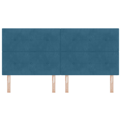 Hoofdbord Met Knopen Fluweel Donkerblauw 200 cm Hoog hoofdbord