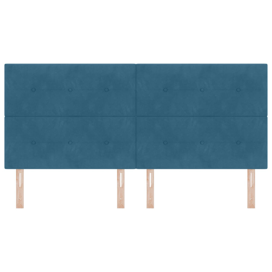 Hoofdbord Met Knopen Fluweel Donkerblauw 200 cm Hoog hoofdbord