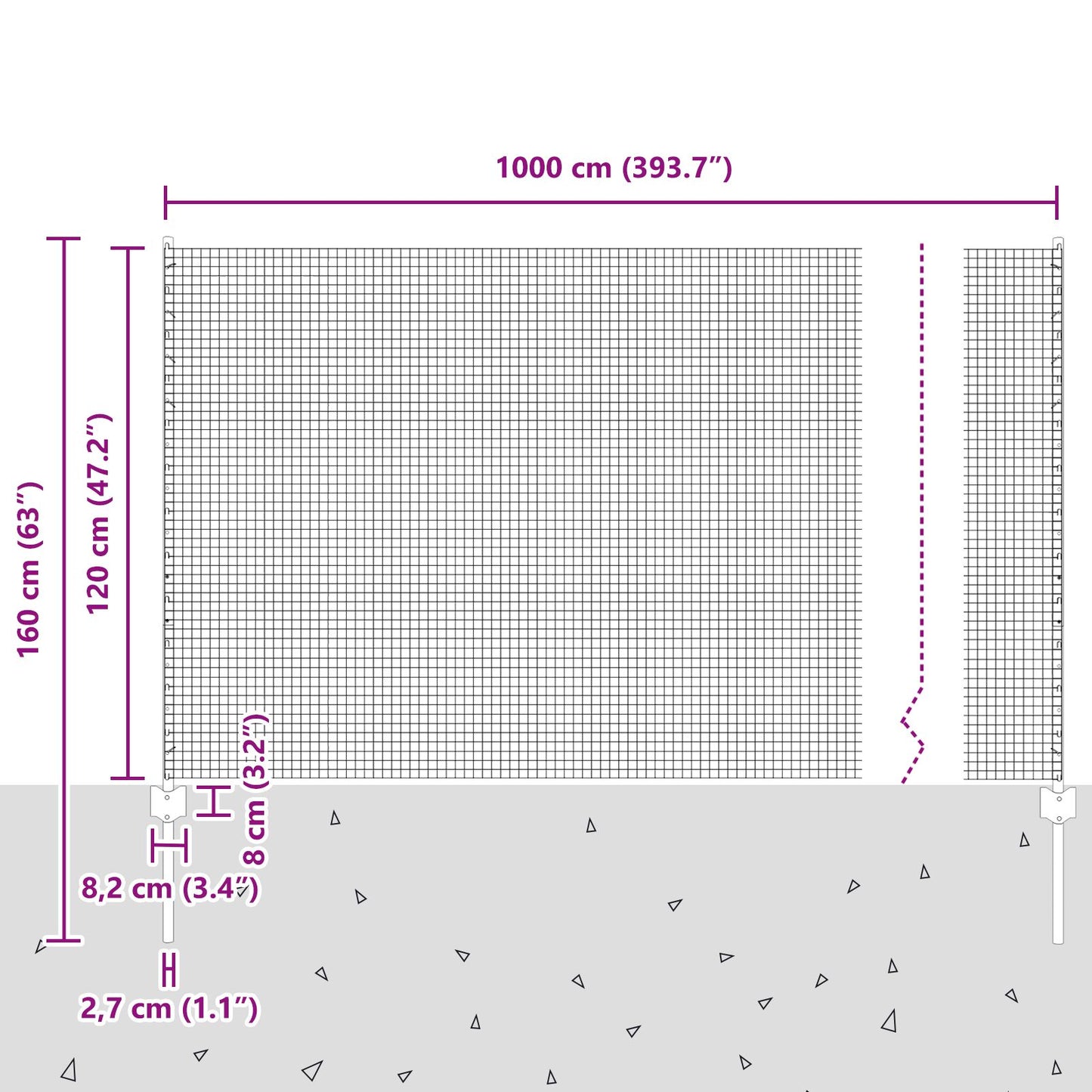 Gelaserd Draadhek Met 5 U-Palen Groen 1.2X10 M Staal