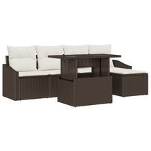 Tuin Sofa Set Set Van 6 Bruin Poly Riet Tuin Sofa Set
